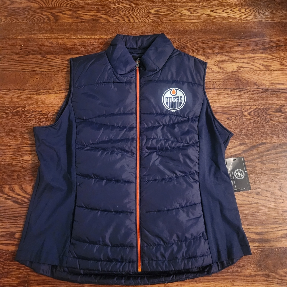 Womens NHL PUFFER VEST Edmonton OILERS GIII SPORTS CARL BANKS XXL